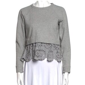 Sea New York Size Small Gray Cotton Sweatshirt w/ Eyelet Skirt/ Back.